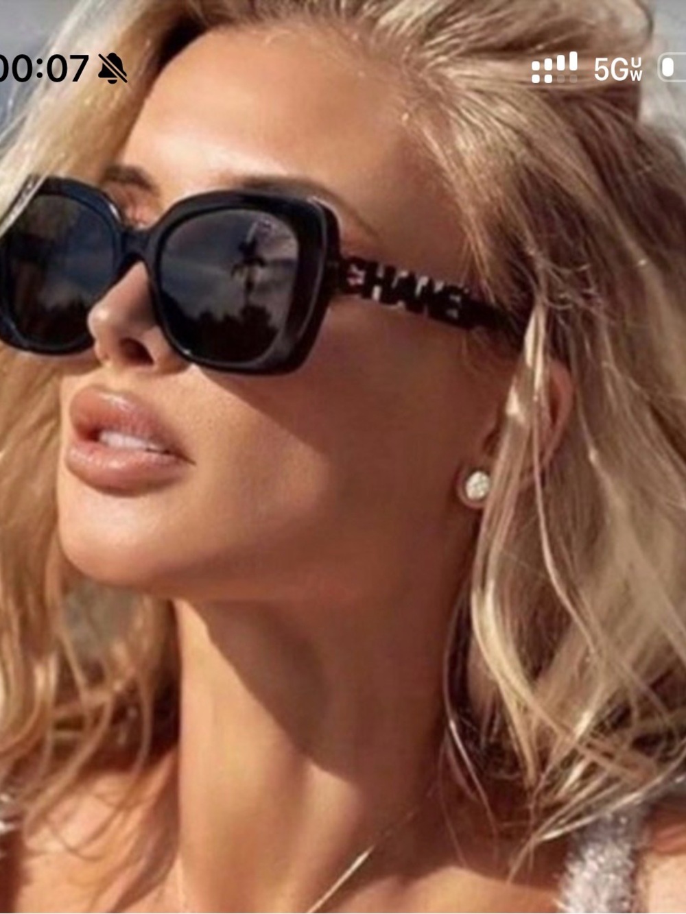Chanel Black Women's Oversized Square Sunglasses - Designer